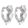 Alloy Zircon Heart Shape Ear Ring With Diamond Styling For Women