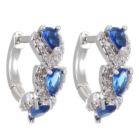 Alloy Zircon Heart Shape Ear Ring With Diamond Styling For Women