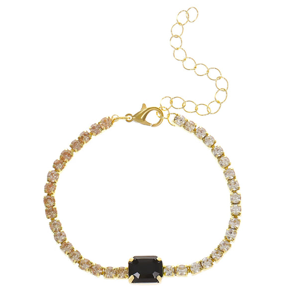 Alloy Zircon Inlaid Geometric Square Bracelet