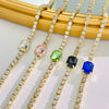 Alloy Zircon Inlaid Geometric Square Bracelet