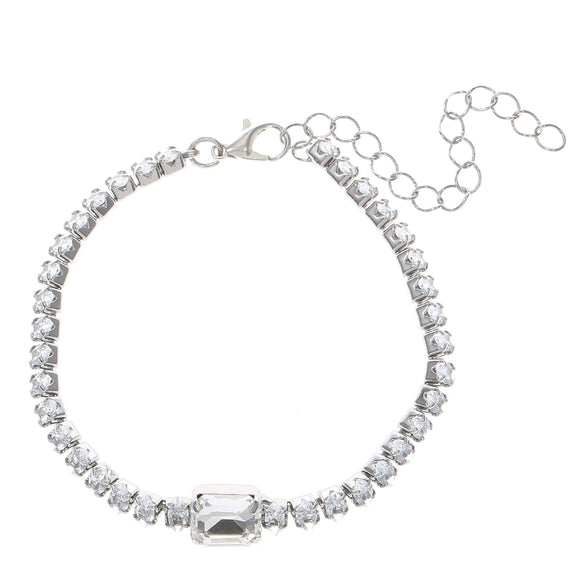 Alloy Zircon Inlaid Geometric Square Bracelet