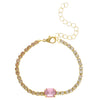 Alloy Zircon Inlaid Geometric Square Bracelet