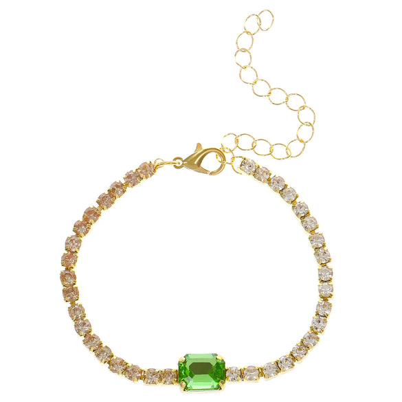 Alloy Zircon Inlaid Geometric Square Bracelet