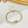 Alloy Zircon Inlaid Geometric Square Bracelet