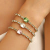 Alloy Zircon Inlaid Geometric Square Bracelet