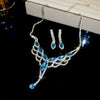 Alloy Zircon Inlaid Water Drop Earrings And Necklace Twopiece Women's Light Luxury Highend Jewelry