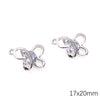 Alloy Zircon Jewelry Accessories With Square Pattern Love Key Butterfly Pendant For Diy Handmade Bracelet And Earrings