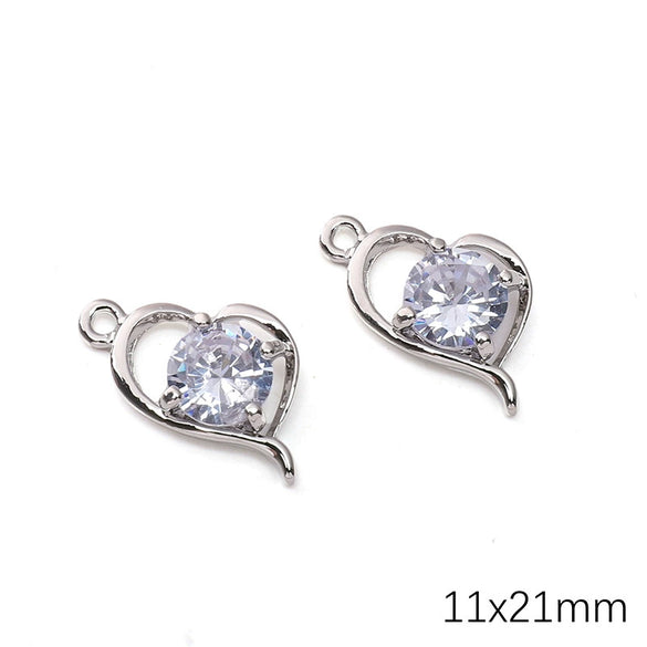 Alloy Zircon Jewelry Accessories With Square Pattern Love Key Butterfly Pendant For Diy Handmade Bracelet And Earrings