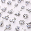 Alloy Zircon Jewelry Accessories With Square Pattern Love Key Butterfly Pendant For Diy Handmade Bracelet And Earrings