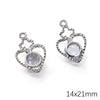 Alloy Zircon Jewelry Accessories With Square Pattern Love Key Butterfly Pendant For Diy Handmade Bracelet And Earrings