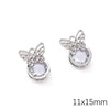 Alloy Zircon Jewelry Accessories With Square Pattern Love Key Butterfly Pendant For Diy Handmade Bracelet And Earrings