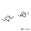 Alloy Zircon Jewelry Accessories With Square Pattern Love Key Butterfly Pendant For Diy Handmade Bracelet And Earrings