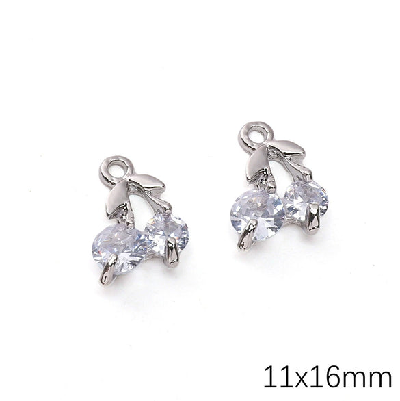 Alloy Zircon Jewelry Accessories With Square Pattern Love Key Butterfly Pendant For Diy Handmade Bracelet And Earrings