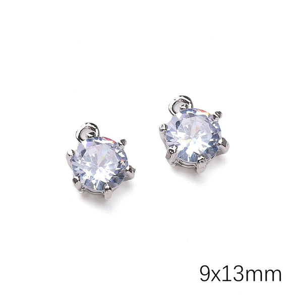 Alloy Zircon Jewelry Accessories With Square Pattern Love Key Butterfly Pendant For Diy Handmade Bracelet And Earrings