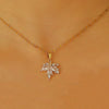 Alloy Zircon Maple Leaf Pendant Set Electroplated Women's Jewelry Necklace Earrings