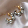 Alloy Zircon Pearl Geometric Earrings For Women Highend Minimalist Retro Style
