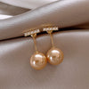 Alloy Zircon Pearl Geometric Earrings For Women Highend Minimalist Retro Style