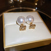Alloy Zircon Pearl Geometric Earrings For Women Highend Minimalist Retro Style