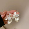 Alloy Zircon Pearl Geometric Earrings For Women Highend Minimalist Retro Style