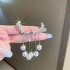 Alloy Zircon Pearl Geometric Earrings For Women Highend Minimalist Retro Style