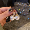 Alloy Zircon Pearl Geometric Earrings For Women Highend Minimalist Retro Style