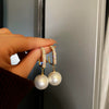 Alloy Zircon Pearl Geometric Earrings For Women Highend Minimalist Retro Style