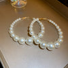 Alloy Zircon Pearl Geometric Earrings For Women Highend Minimalist Retro Style