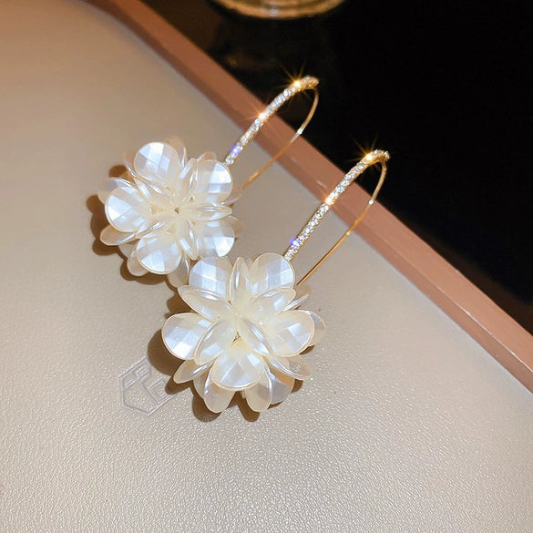 Alloy Zircon Pearl Geometric Earrings For Women Highend Minimalist Retro Style