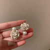 Alloy Zircon Pearl Geometric Earrings For Women Highend Minimalist Retro Style