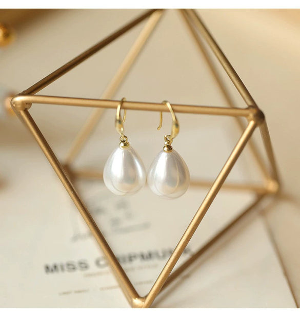 Alloy Zircon Pearl Geometric Earrings For Women Highend Minimalist Retro Style