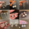 Alloy Zircon Pearl Geometric Earrings For Women Highend Minimalist Retro Style