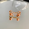 Alloy Zircon Pearl Geometric Earrings For Women Highend Minimalist Retro Style