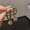Alloy Zircon Pearl Geometric Earrings For Women Highend Minimalist Retro Style