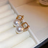 Alloy Zircon Pearl Geometric Earrings For Women Highend Minimalist Retro Style