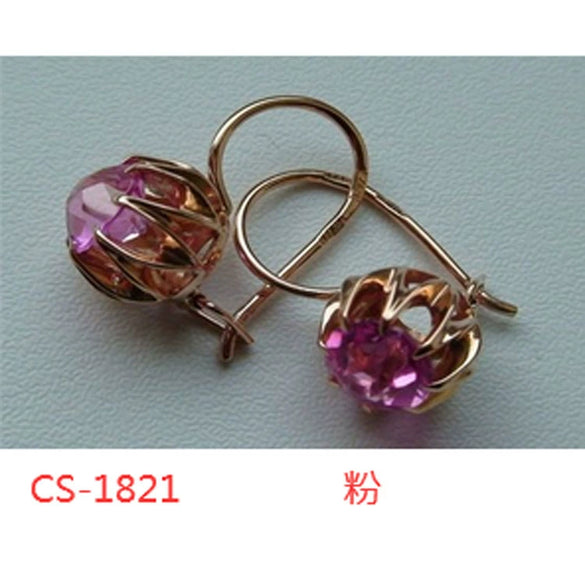 Alloy Zircon Star Flower Earrings With Multilayer Vintage Design And Electroplated Finish