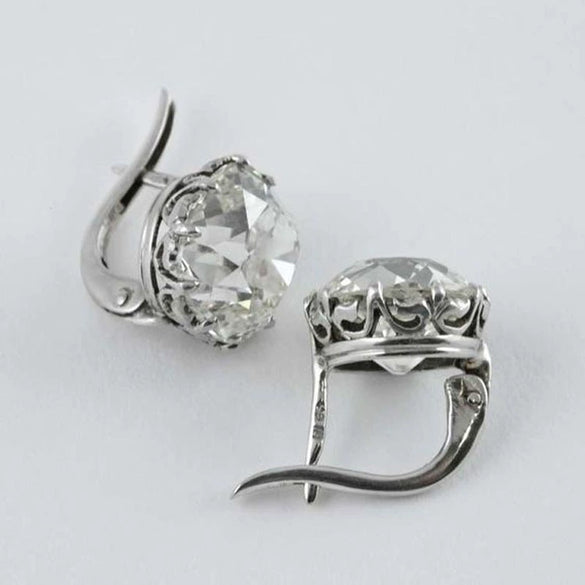 Alloy Zircon Star Flower Earrings With Multilayer Vintage Design And Electroplated Finish