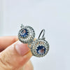 Alloy Zircon Star Flower Earrings With Multilayer Vintage Design And Electroplated Finish