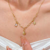 Alloy Zircon Starfish Pendant Necklace For Women Electroplated Animal Style Jewelry