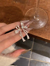 Alloy Zirconia Bow Earrings For Women