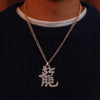Alloy Zodiac Dragon Pendant Necklace With Electroplating Punk Style Unisex