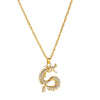 Alloy Zodiac Dragon Pendant Necklace With Electroplating Punk Style Unisex