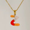 Alphabet 316L Stainless Steel Oil Drop Pendant Necklace Accessories For Women