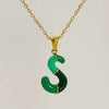 Alphabet 316L Stainless Steel Oil Drop Pendant Necklace Accessories For Women