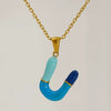 Alphabet 316L Stainless Steel Oil Drop Pendant Necklace Accessories For Women
