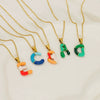 Alphabet 316L Stainless Steel Oil Drop Pendant Necklace Accessories For Women