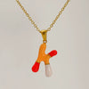 Alphabet 316L Stainless Steel Oil Drop Pendant Necklace Accessories For Women