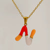 Alphabet 316L Stainless Steel Oil Drop Pendant Necklace Accessories For Women