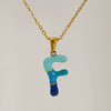 Alphabet 316L Stainless Steel Oil Drop Pendant Necklace Accessories For Women