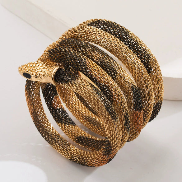 Alternative Stylish Exaggerated Punk Style Alloy Snakeshaped Animal Print Electroplated Unisex Bracelet Necklace