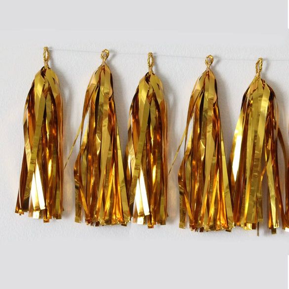 Aluminum Foil Tassel Flower Metal Foil Light Tassel Flag Children's Party Room Decorations